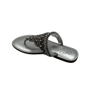 Naughty Monkey Loving U Silver Embellished Crystal Thong Sandals NMSA0237-040 6
